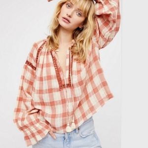 Free People Plaid Top.